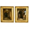 Pair of Oils on Canvas Depicting a Sacristy