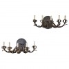 Pair of Gilt Iron and Metal 5-Light Wall Appliques