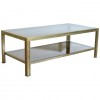 Romeo Rega Brass and Smoked Glass 2-Tier Coffee Table