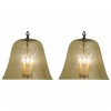 Pair of Blown Glass Cloches as Hanging Lanterns