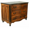 Provincial Walnut 3-Drawer Commode with Ebonized Top