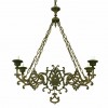 Patinated Brass 4-Light Chandelier