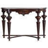 Turned Walnut and Veneered Console Table