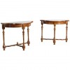 Pair of Olivewood and Walnut Console Tables