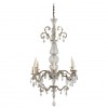 Gilt Iron and Blown Glass 8-Arm Chandelier