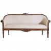 Carved Walnut and Upholstered Divano Sofa