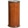 Fruitwood and Brass Columnar 1-Door Pedestal