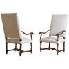 Pair of Walnut Transitional Fauteuils