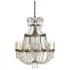 Brass and Glass 12-Light Chandelier