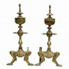 Pair of Cast Brass Andirons