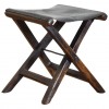 Oak and Leather Folding Stool