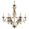 Wrought and Gilt Iron 6-light Chandelier