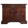 Walnut and Brass Decorated Credenza