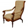 Exceptional Carved Walnut Library Chair