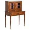Walnut, Marble-Top, and Brass Mounted Low Cabinet