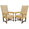 Pair of Oak Upholstered Fauteuils