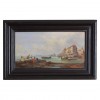 Oil on Board, Harbor Scene with Fishermen, Signed Ferdinand Bonheur