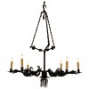 Rare Wrought Iron 6-Light "Parrot" Chandelier