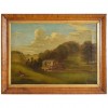Oil on Canvas, Bucolic Scene of Country House, signed H.L. Pratt