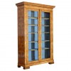 Burled Maple Veneered Glass-Door Cabinet