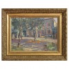 Oil on Canvas, "Courtyard of a Chateau", Signed Lower Right