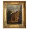 Oil on Board, "Village Genre Scene"