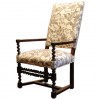 Walnut and Upholstered Caquetoire