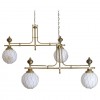 Pair of Brass Bistro Globe Chandeliers