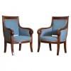 Pair of Walnut and Upholstered Bergeres