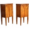 Pair of Light Walnut 1-Door Commodes