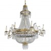 Incised Brass and Glass 8-Light Chandelier