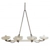 Barovier Brass and Murano Glass 6-Light Chandelier