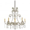 Gilt Iron and Glass 8-Light Chandelier