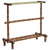Oak Faux Bamboo and Brass Towel Rack
