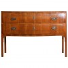 Cherrywood and Ebonized 2-Drawer Bowfront Commode
