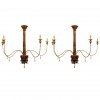 Pair of Giltwood 5-Arm Chandeliers