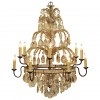 "Fountain" Glass and Iron 12-Light Chandelier