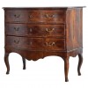 Serpentine Walnut 3-Drawer Commode
