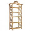 Bamboo and Rattan 5-Tier Etagere with Pagoda Top