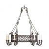 Wrought Iron Octagonal 8-Light Chandelier
