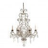 Gilt Iron and Glass 6-Light Chandelier