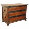 3-Drawer Walnut Ebonized Commode