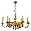 Brass 6-Arm Chandelier