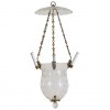 Etched Glass and Gilt Metal Hanging Lantern