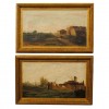 Pair of Oils on Canvas in Period Giltwood Frames