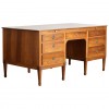 Walnut 7-Drawer, 8-Leg Desk with Double Slides