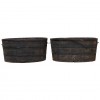 Pair of Enormous Wooden Staved Vineyard Grape Buckets