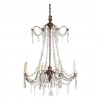 Giltwood, Iron, and Glass 8-Light Chandelier