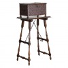Carved Walnut Iron Mounted Box on Stand
