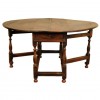 Large Turned Oak 2-Drawer Gateleg Table